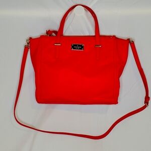 Kate Spade Nylon top handle cross body bag- red